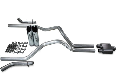 2.5" Dual Exhaust Kit for Dodge Ram 1500 (2009–2018) - 1 Chamber Slash Tips