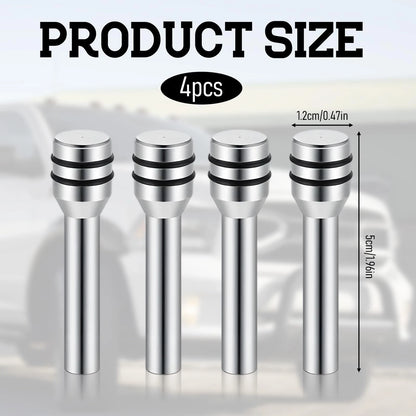Set of 4 Car Door Lock Knobs for Universal Fit (1.96×0.47 Inch Silver)