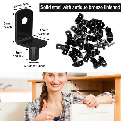 40 Pcs L-Shaped Shelf Pins Pegs for (1/4 Inch)