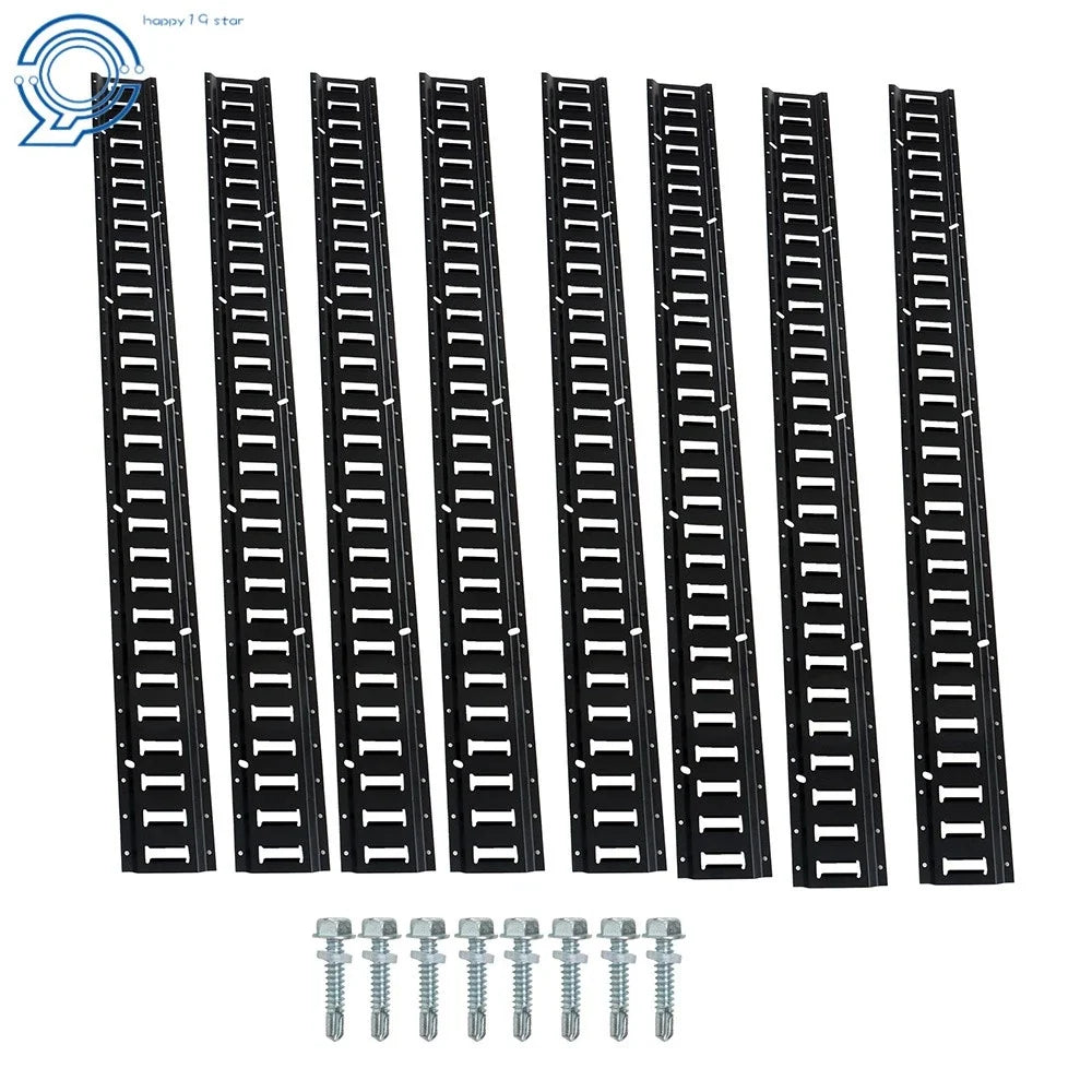 Set of 8 E-Track Tie-Down Rails for Secure Cargo Transport