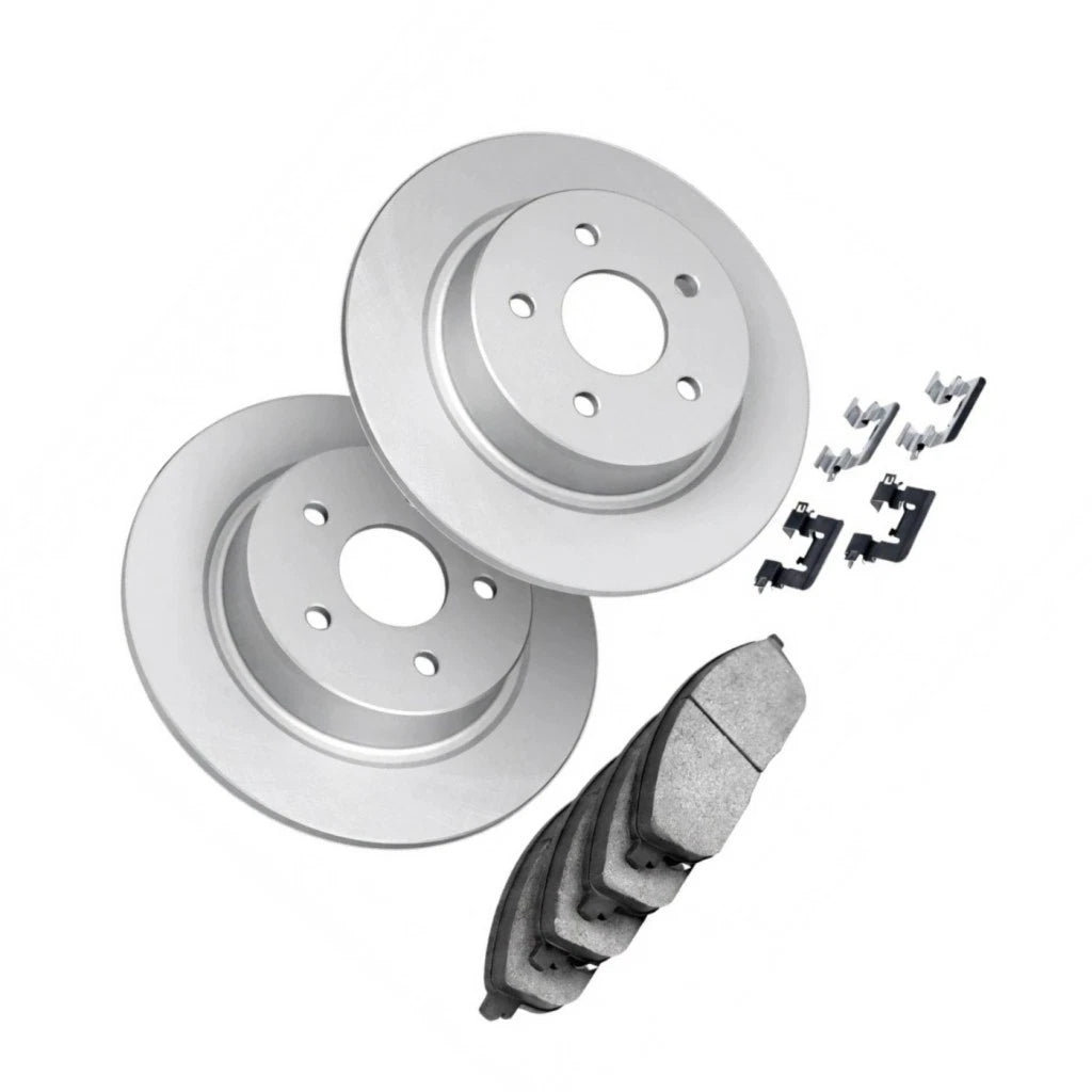 Brake Set Rear for Volvo 760 (1990) - Ceramic Pads, Vented, ALX-PAU-DF-4512-27059-CLA3
