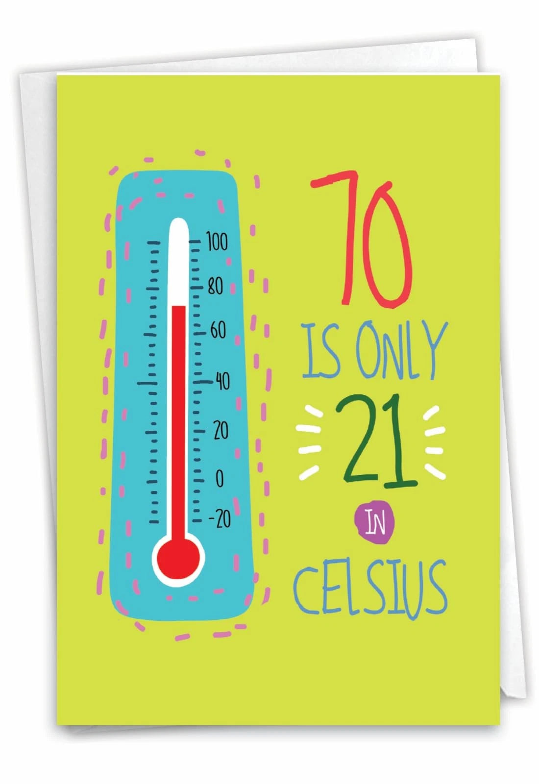 Funny 70th Birthday Card for Men 5x7 Inches, Multicolored