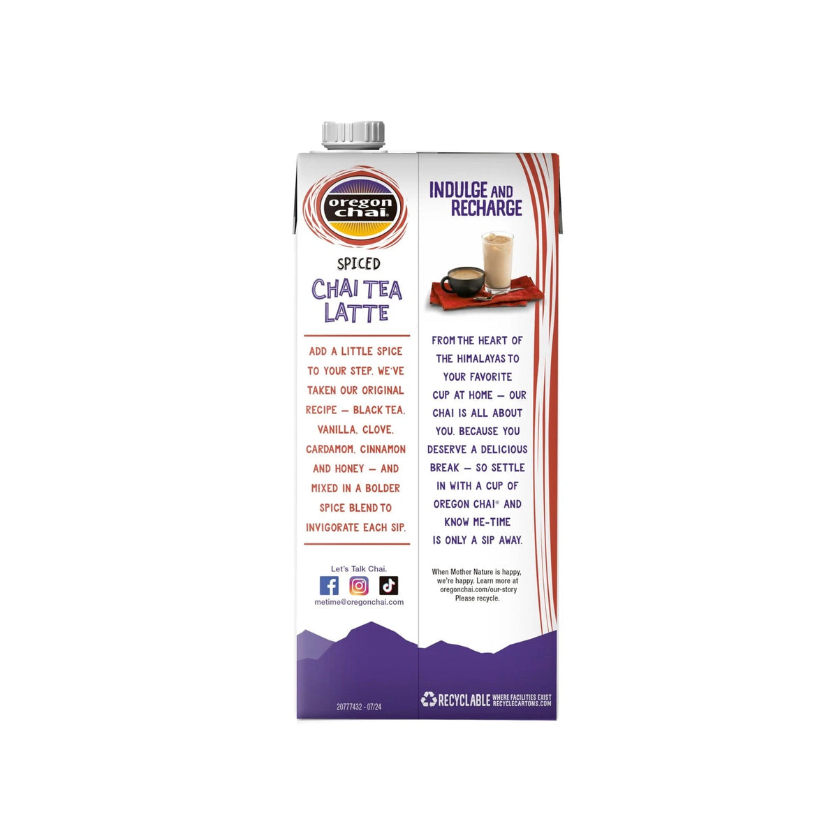 Pack of 6 Oregon Chai Organic Spiced Chai Concentrate 32 Fl Oz