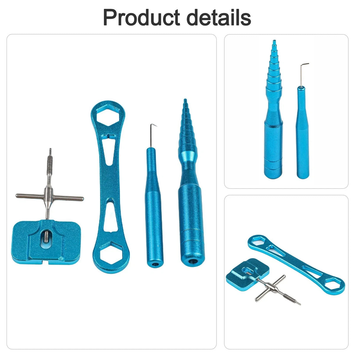 Set of 4 Fishing Reel Bearing Pin Remover Tools with Storage Box