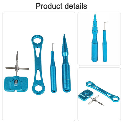 Set of 4 Fishing Reel Bearing Pin Remover Tools with Storage Box