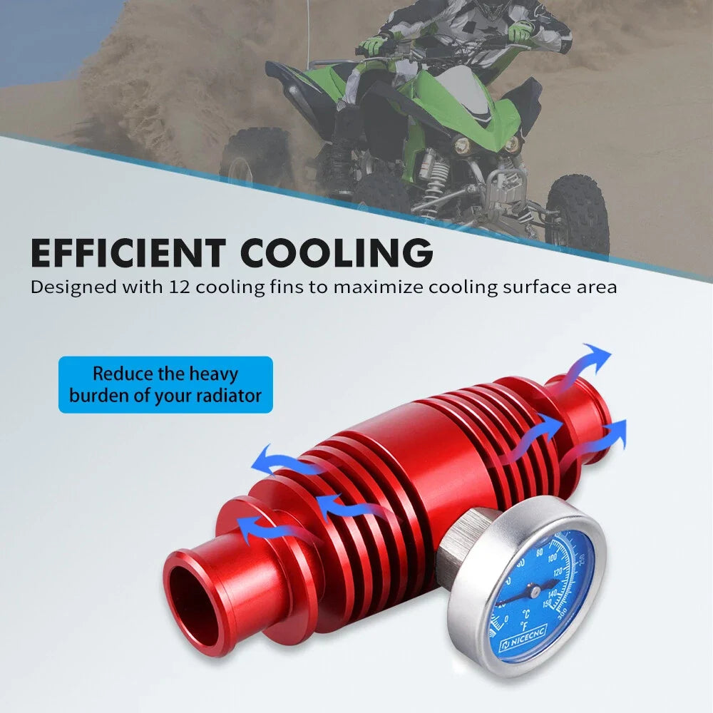 Radiator Inline Cooler w/ Temperature Gauge for Yamaha Raptor 700R 660R 600 (2006–2023)