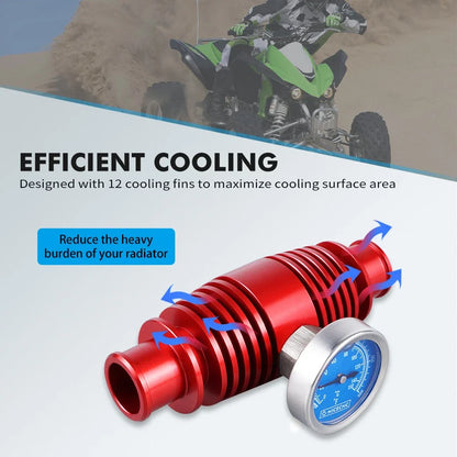Radiator Inline Cooler w/ Temperature Gauge for Yamaha Raptor 700R 660R 600 (2006–2023)