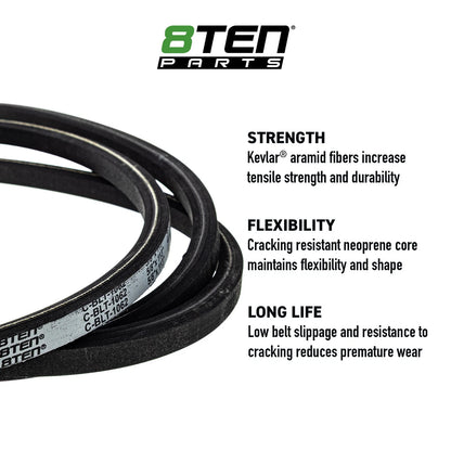 8TEN Kevlar Belt for John Deere 316 300 455 332 425 2305 54D Deck (M118548)