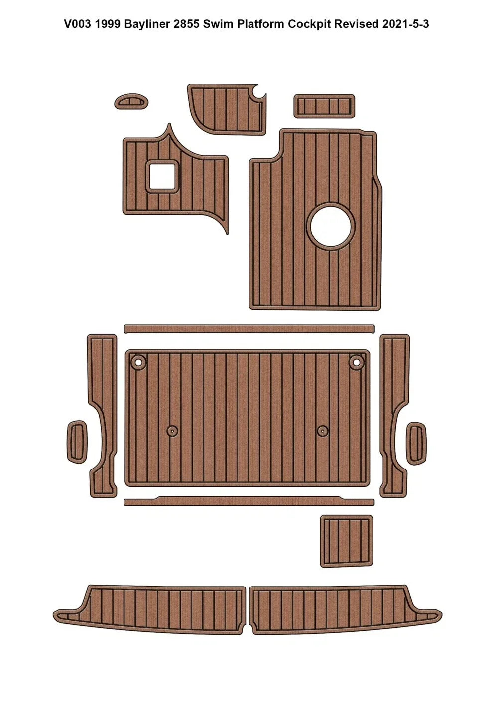 EVA Foam Faux Teak Deck Flooring for Bayline 2855 (1994)
