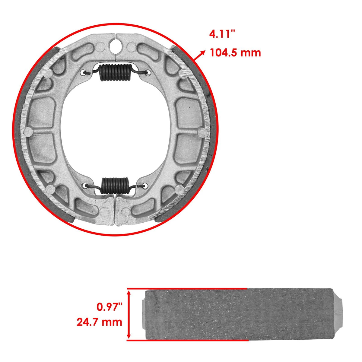 Front & Rear Brake Shoes for Honda ATC185 ATC185S (1980–1983) FL4405BS121HY