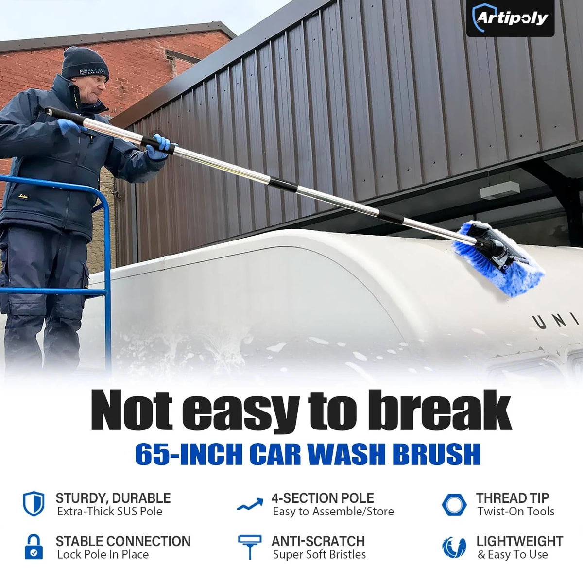65'' Five-Sided Car Wash Brush for Scratch-Free Cleaning