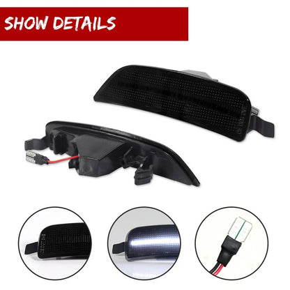 2X Smoke Lens White LED Rear Side Marker Lights for Mazda MX-5 Miata (2016–2023)