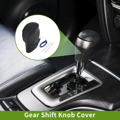 Gear Shift Knob Cover for Honda Civic (2022–2024) Black Carbon Fiber Blue
