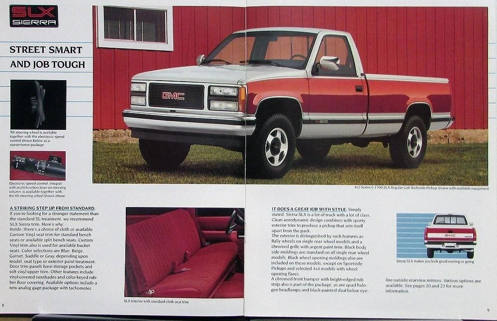 Sales Brochure for GMC Sierra Pickup Truck (1991)