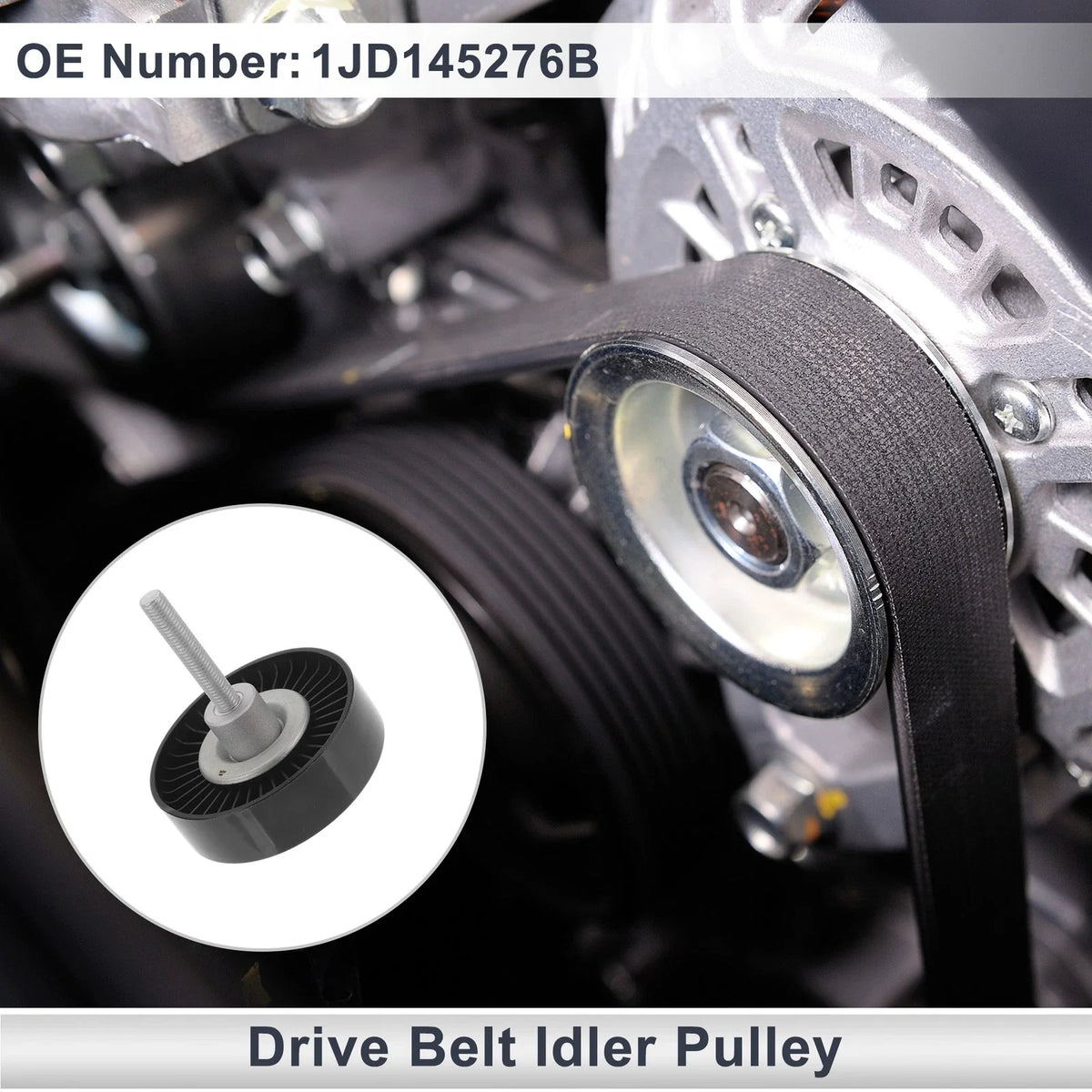Drive Belt Idler Pulley for Audi A3 (2003–2007) No. 1JD145276B Black