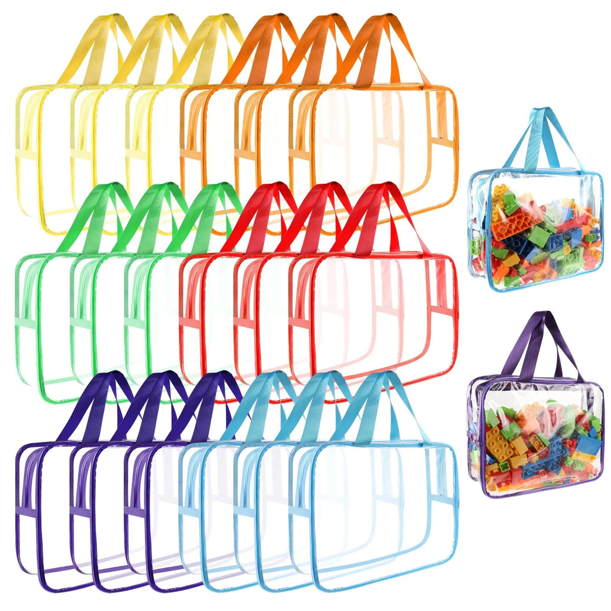 18 Packs Large Toy Storage Bags with Labels for Kids (No Specific Part Numbers)