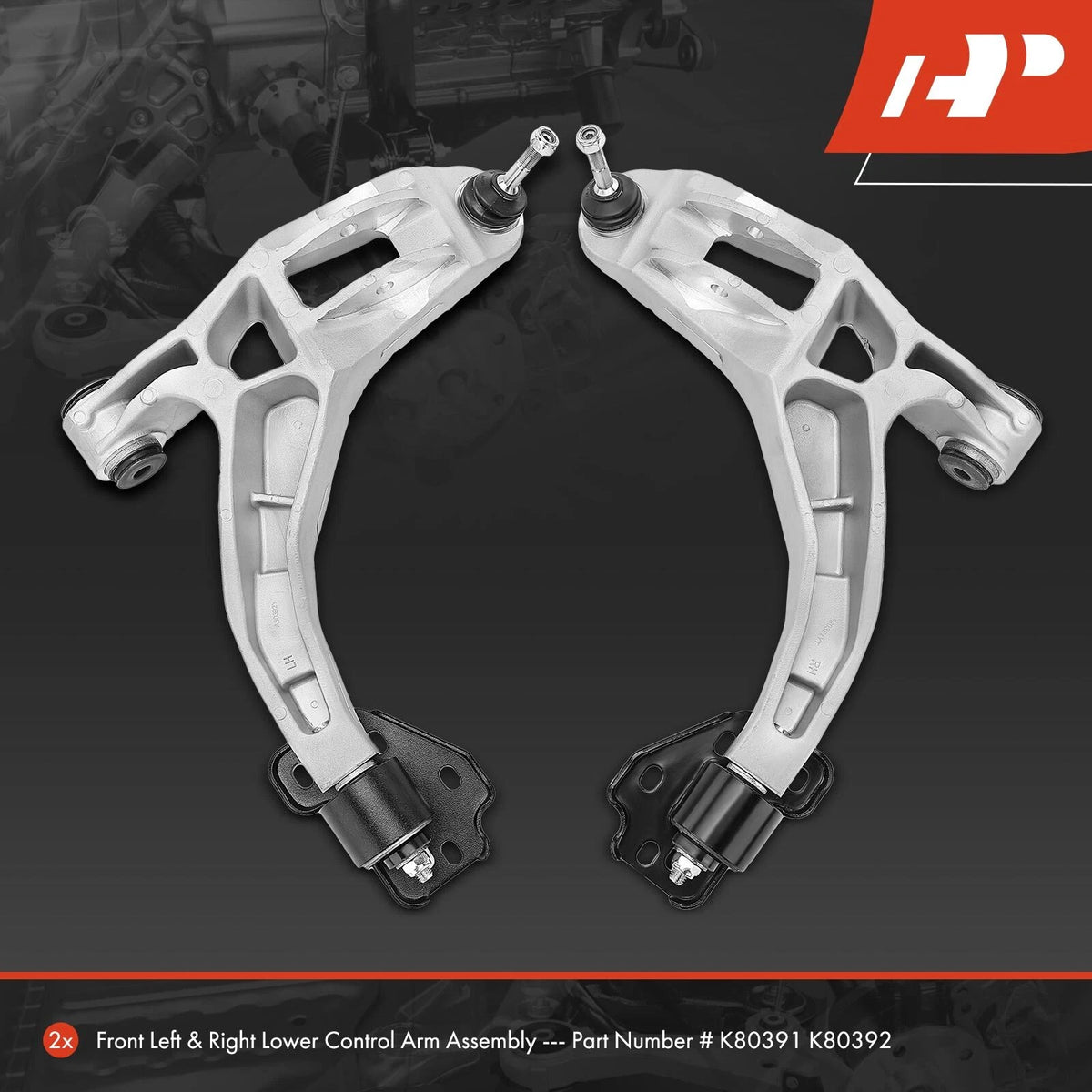 2X Front Lower Control Arm w/ Ball Joint for Ford Crown Victoria (2003–2006) - 3W1Z3079AA, 3W1Z3078AA, K80391, K80392