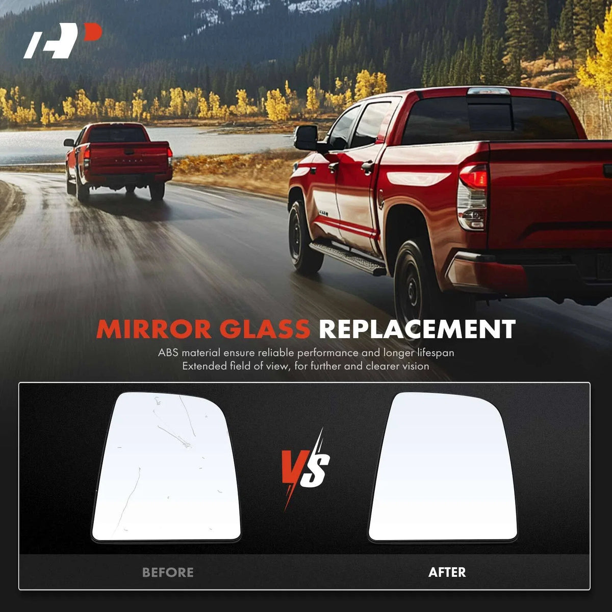 Heated Passenger Upper Power Mirror Glass for Freightliner Sprinter