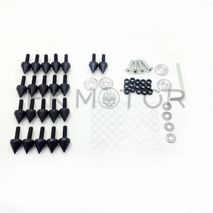 Set of 10 Black Spike Fairing Bolts for Yamaha YZF R1 (1998–1999)
