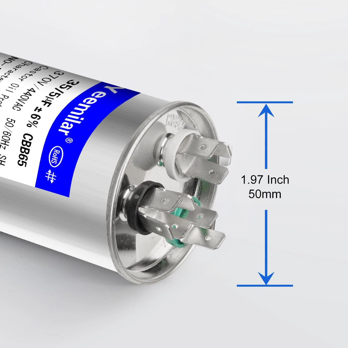 35/5 MFD Dual Run Capacitor for AC Units (370V/440V)