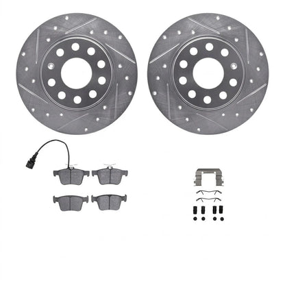 Rotor Set for Volkswagen Taos (2022–2025) ALX-PAU-DF-7612-74041-CLA4, Drilled & Slotted