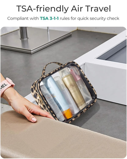 3 Pack Clear Toiletry Bag for Women, TSA Approved