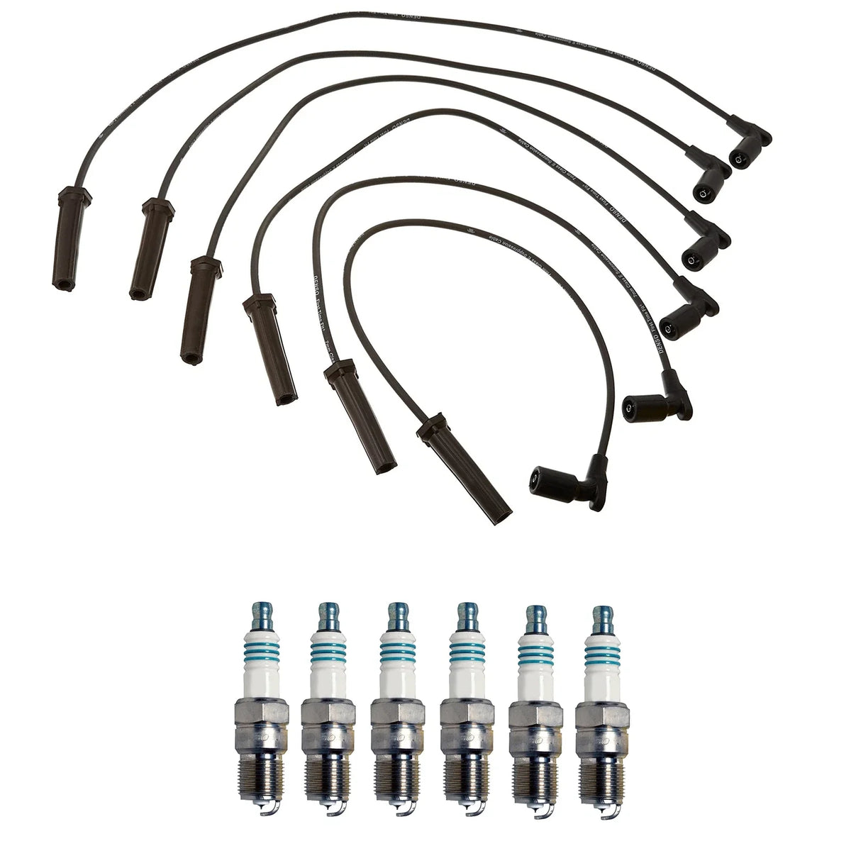 Denso 7mm Wire Set & 6 Iridium Power Spark Plugs for Chevy GMC 4.3L V6 (1996–2002)