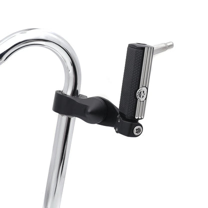 1-1/4" Chrome Black Short Angled Gear Skull Foot Pegs for Motorcycle