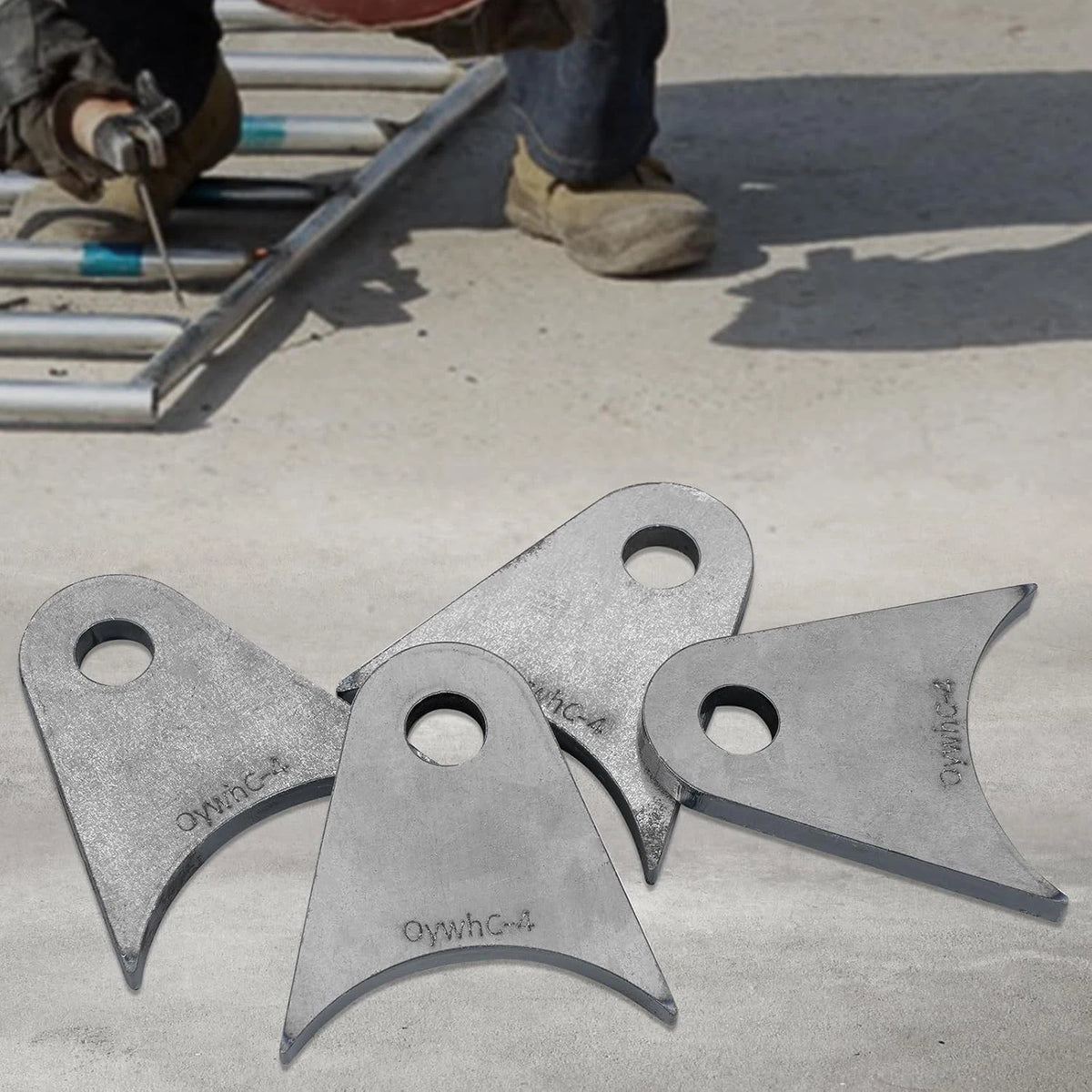 Set of 2 Weld-On Steel Shock Mounts for Universal 2 Inch Axle