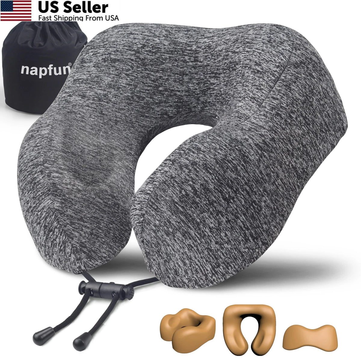Neck Pillow for Traveling (Pack of 1) - Gray