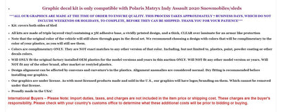 SLED Graphics Decals Stickers for Polaris Matryx Indy Assault (2020)