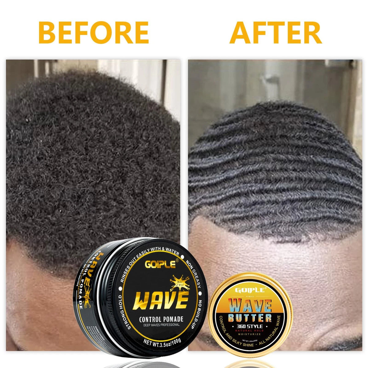 Wave Pomade for Men Strong Hold 360 Wave Training Hair Cream Kit