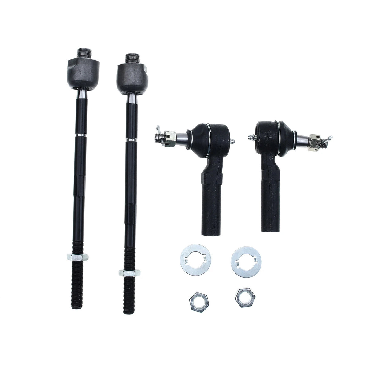 Set of 4 Inner & Outer Tie Rods for Chevy Corvette (1997–2013) Cadillac XLR (2004–2009) - 26000001, 26057010, 26057011, ES2231RL, EV343