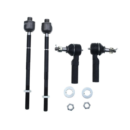 Set of 4 Inner & Outer Tie Rods for Chevy Corvette (1997–2013) Cadillac XLR (2004–2009) - 26000001, 26057010, 26057011, ES2231RL, EV343