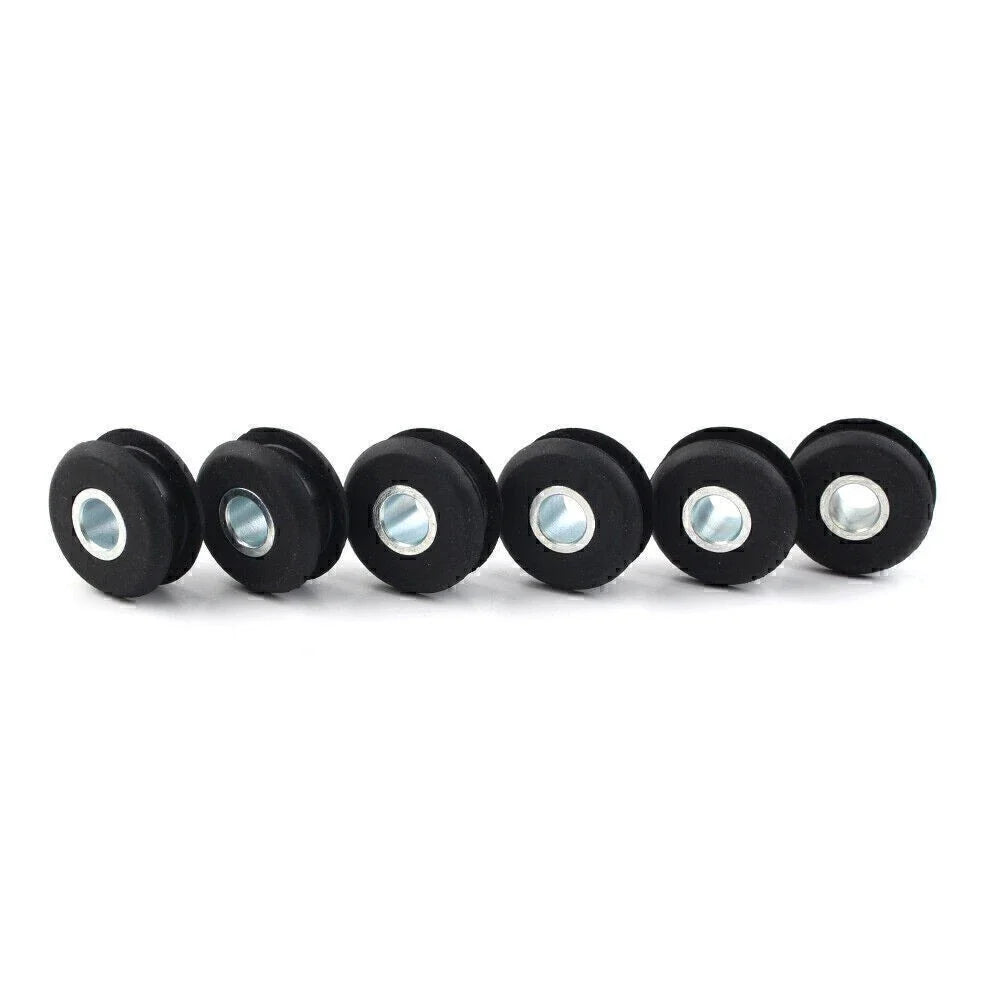 6X Black Gas Tank Mounts for Harley Softail (FXWG) - Rubber Grommets