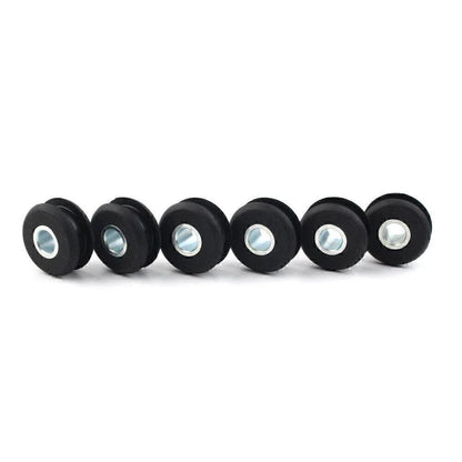 6X Black Gas Tank Mounts for Harley Softail (FXWG) - Rubber Grommets