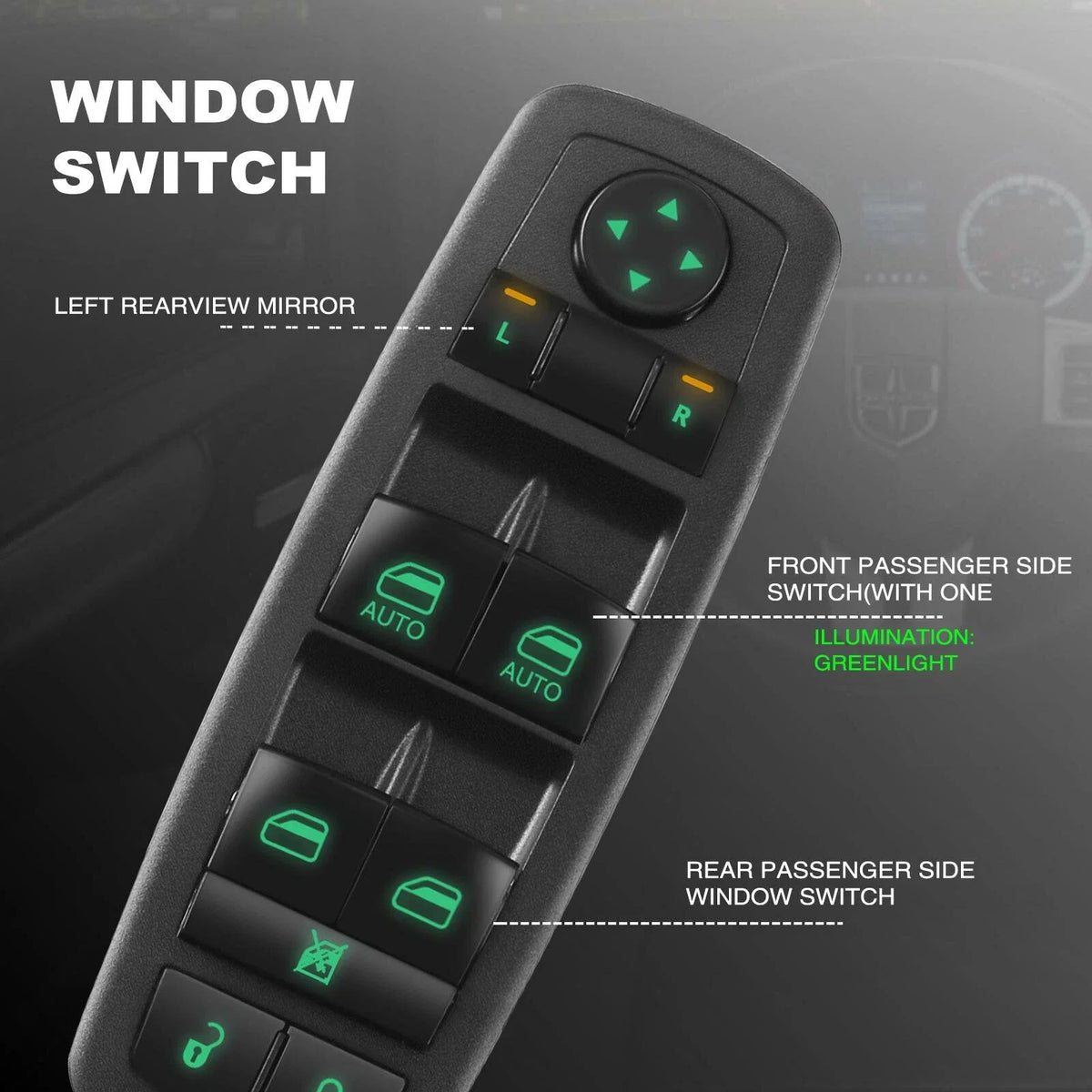 Front Left Power Window Switch for Dodge Grand Caravan (2008–2011)