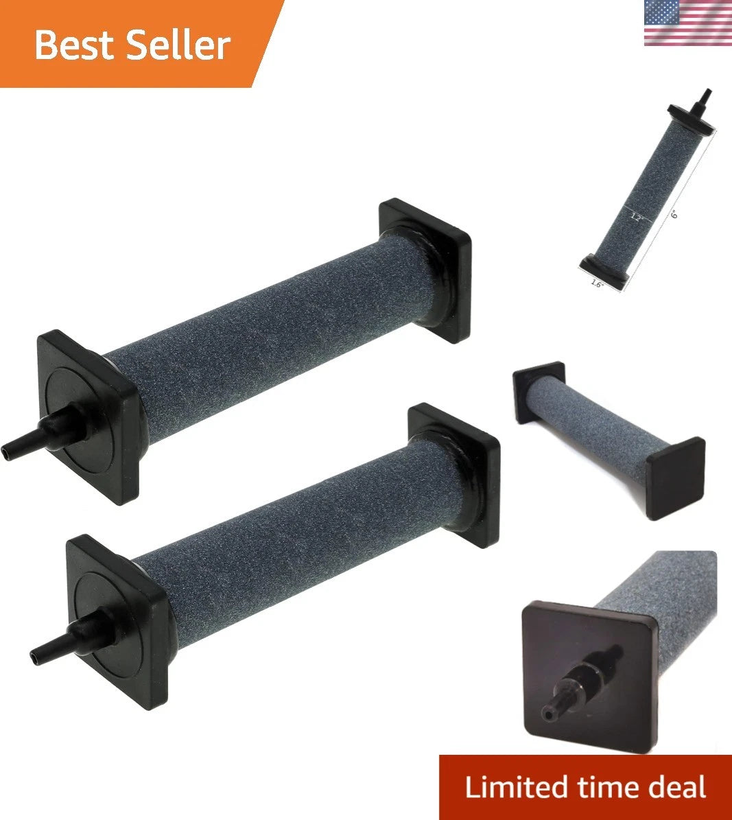 6" Bubbler Air Stone for Fish Tanks & Hydroponic Systems