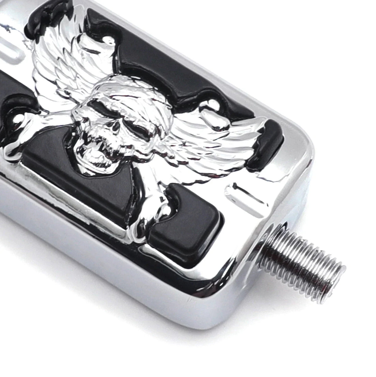 Chrome Skull Foot Peg Pedal for Harley Dyna V-Rod CVO Softail (1987–2014)