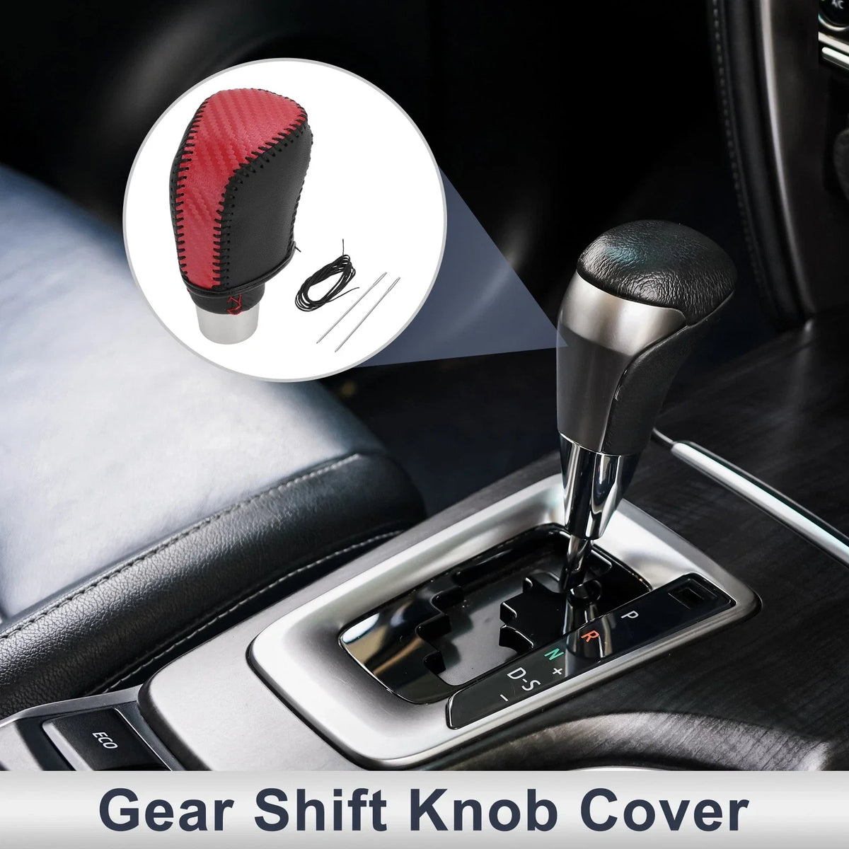 Gear Shift Knob Cover for Toyota Camry (2019–2022) Red Carbon Fiber Black