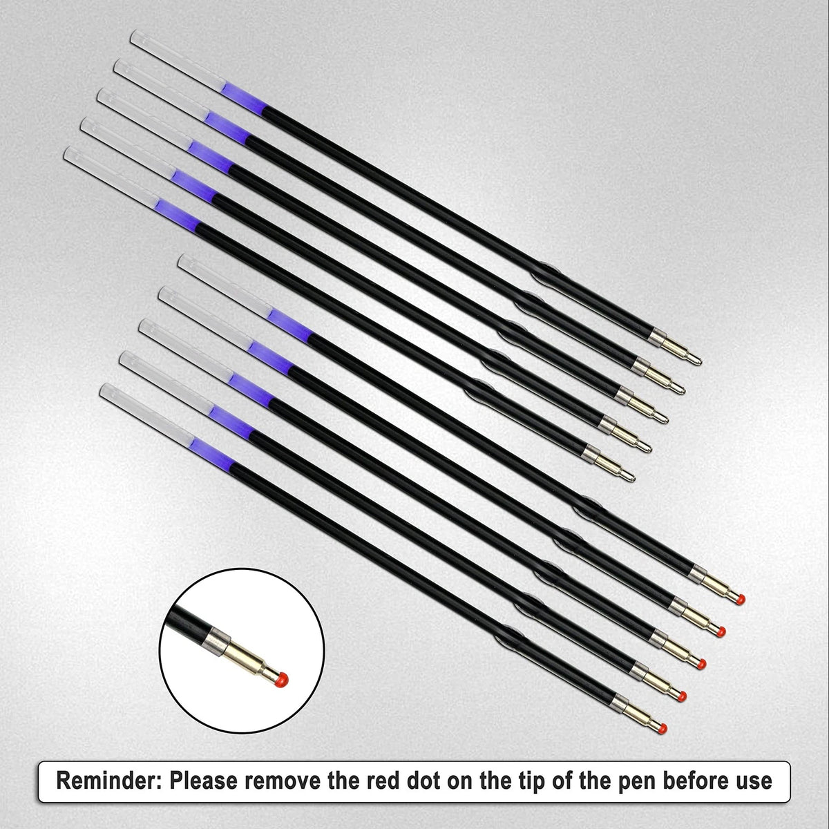 50 Pieces Ballpoint Refills for (1mm Black Ink)