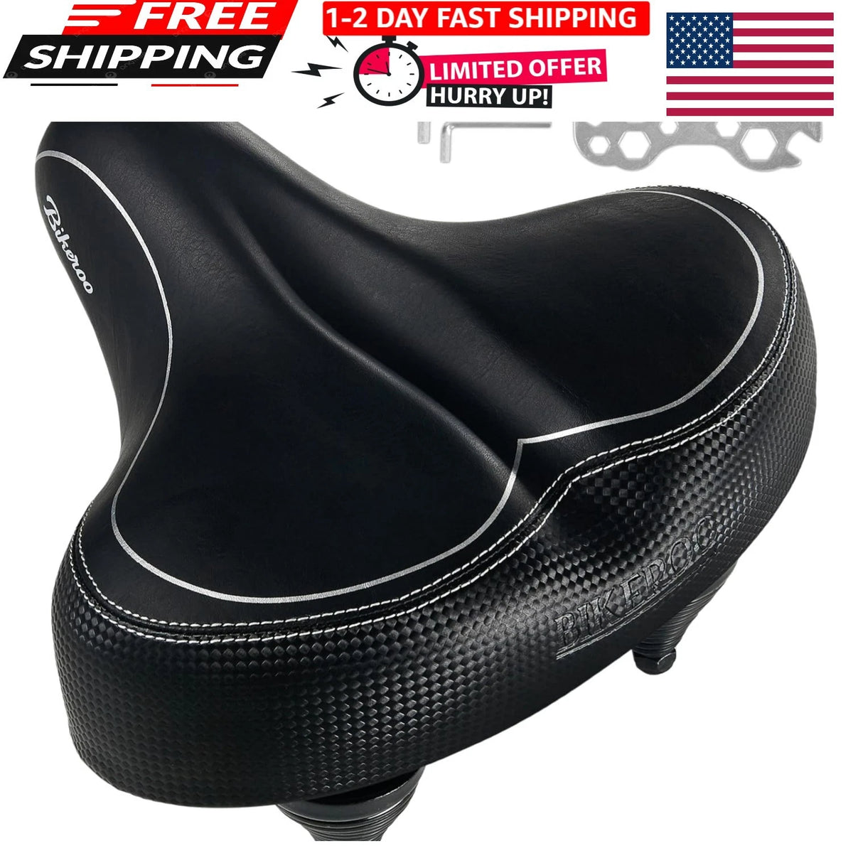 Lightweight Wide Cruiser Saddle for Comfort