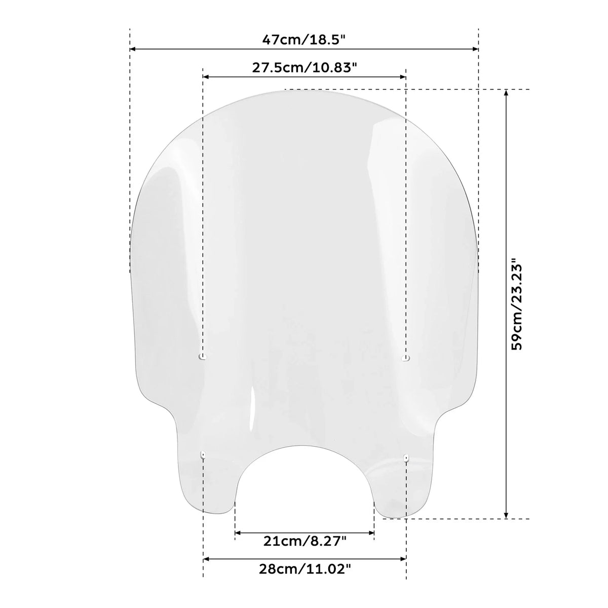 Windscreen for Harley Sportster 883 1200 Dyna (1991–2023) w/ 39mm Clamps
