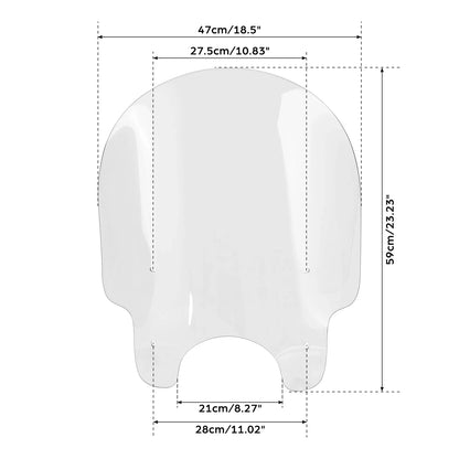 Windscreen for Harley Sportster 883 1200 Dyna (1991–2023) w/ 39mm Clamps