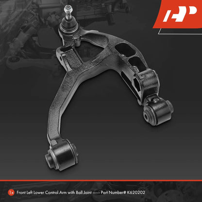 Front Left Lower Control Arm w/ Ball Joint for Dodge Durango (2004–2009) 52113209AA, 52113209AB, 52855529AA, 52855529AB, 52855529AC, RK620202
