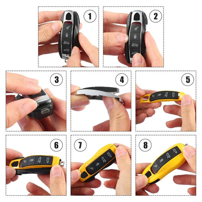 Car Remote Key Fob Cover Case Kit for Porsche Cayenne Macan (2014-2023)