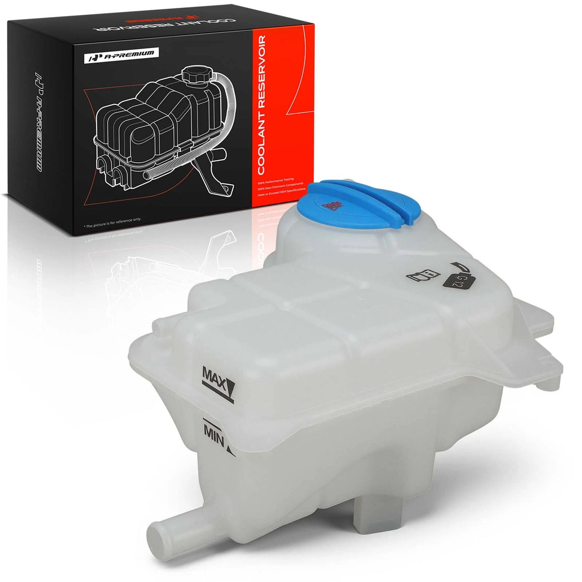 Front Coolant Reservoir with Cap & Sensor for Audi A4 A6 (2002–2005) 8E0121403A, 8E0121403D, 8E0121321, 603-098
