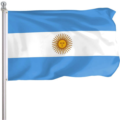 Argentina Flag 3x5 Ft Outdoor Polyester UV Resistant Double Stitched