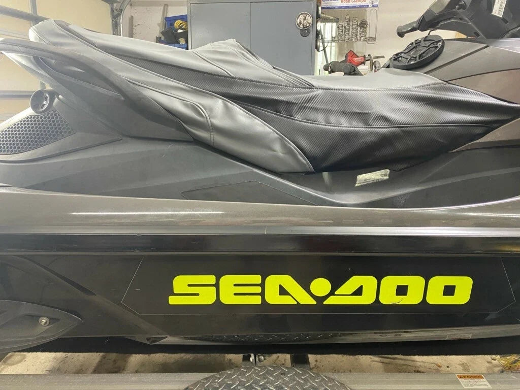 Seat Cover for Seadoo GTX Limited (2011–2015) Black Carbon Fiber D. Gray