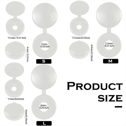 100 Pieces Hinged Screw Cover Caps for Shutters - White